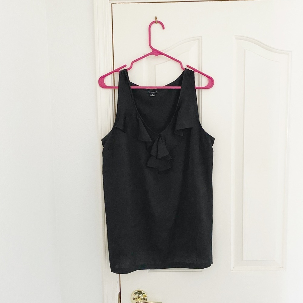 I Heart Ronson Black Ruffle Sleeveless Blouse
